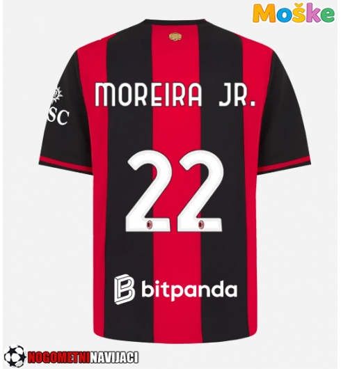Moške Nogometnih dresov AC Milan Diego Moreira #22 Domači 2026-27 Kratki rokavi Moške Nogometnih dresov AC Milan Diego Moreira #22 Domači 2026-27 Kratki rokavi